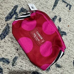 NWT Kate Spade Red and Pink Dot Cosmetic Case